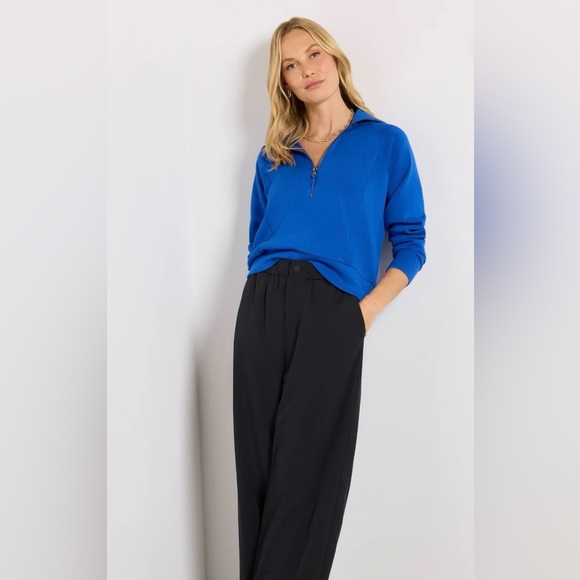 NWOT SPANX AirEssentials Cerulean Blue Quarter Zip Pullover, Size Medium - Picture 7 of 16